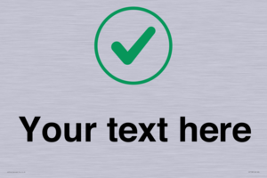 Custom plain background, green tick in circle sign